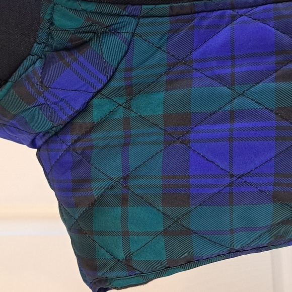 Relatively Puffer Retro Cinched in the Back Plaid Qilted Vest Zipped Jacket Coat - Picture 2 of 9